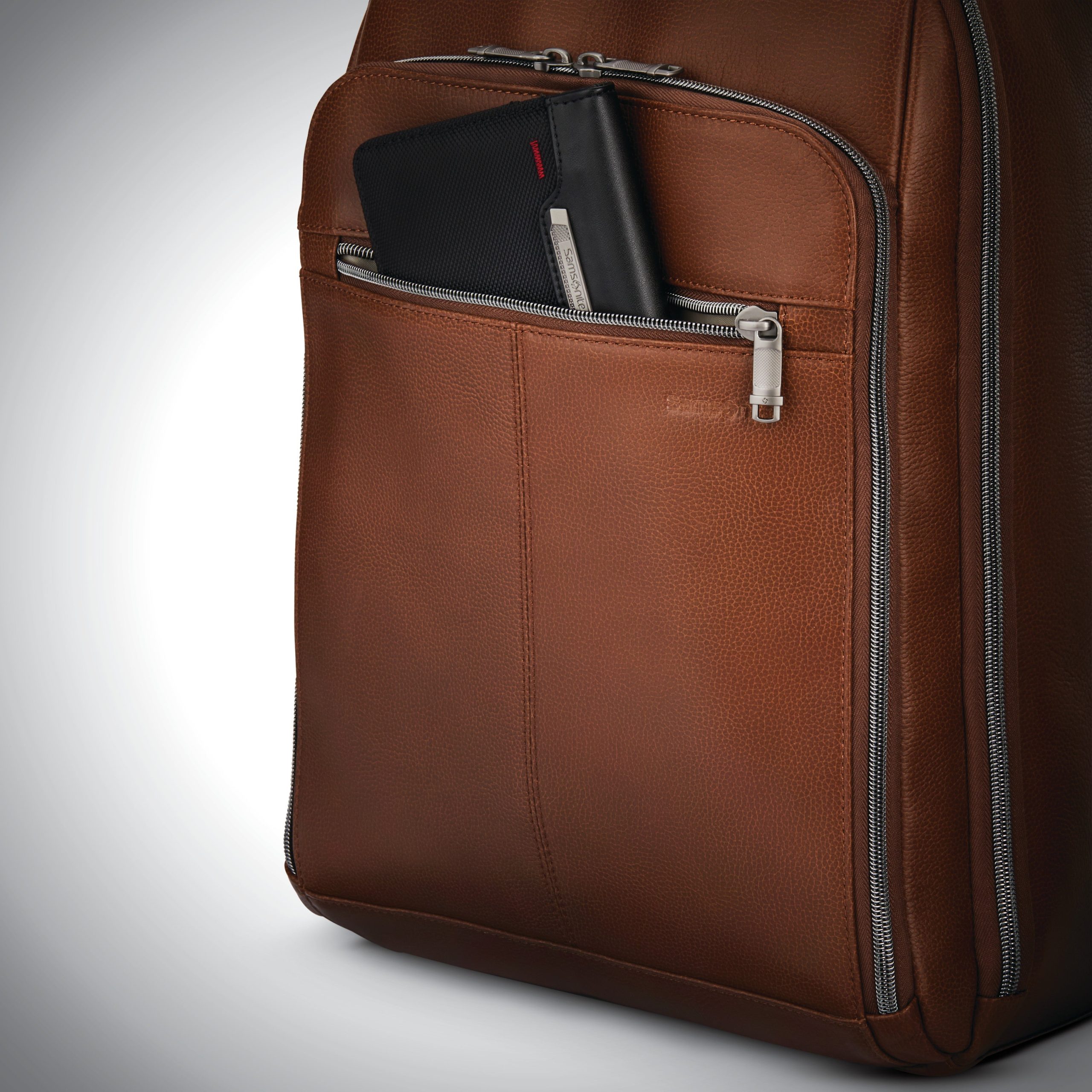 Classic Leather Backpack Cognac - Image 6