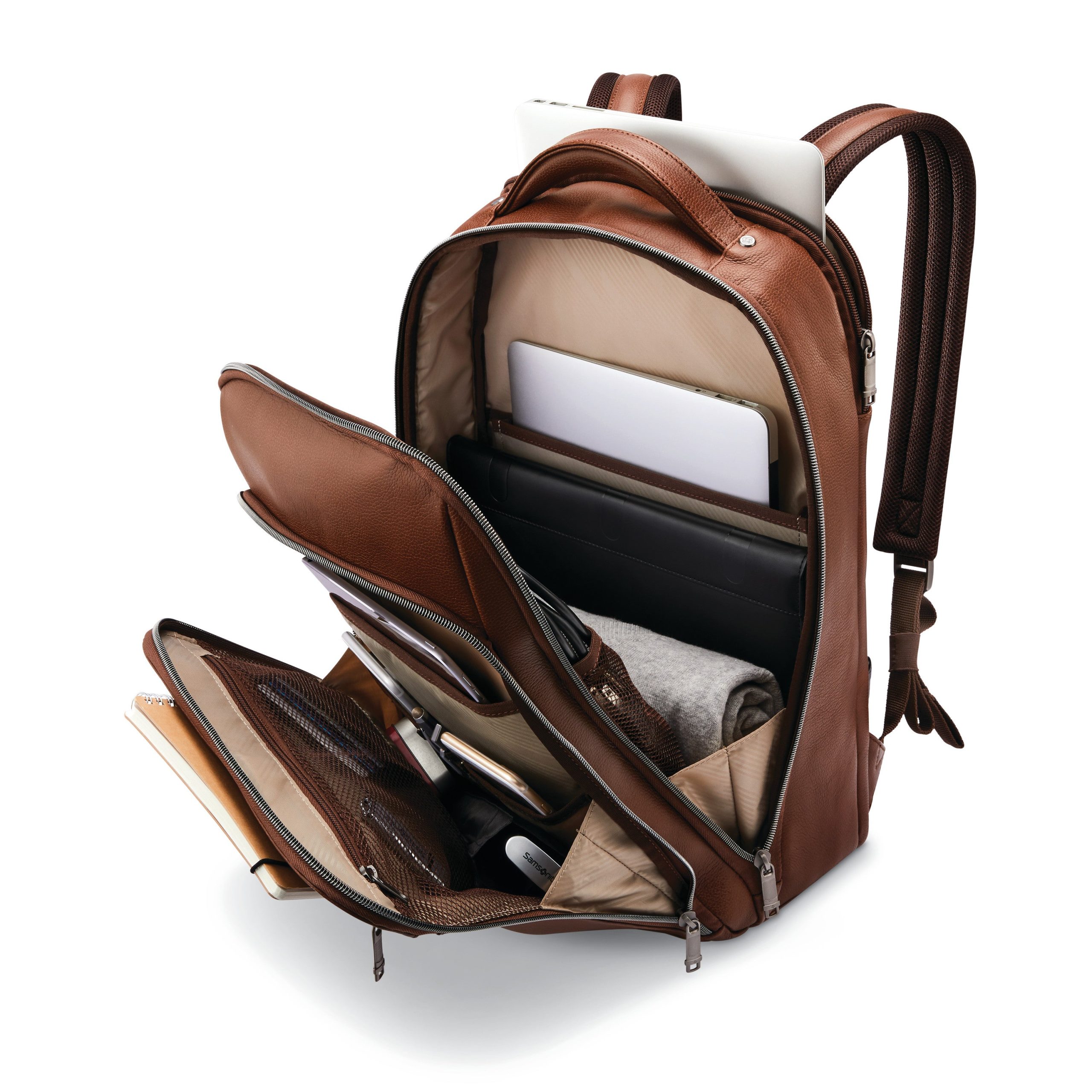 Classic Leather Backpack Cognac - Image 2