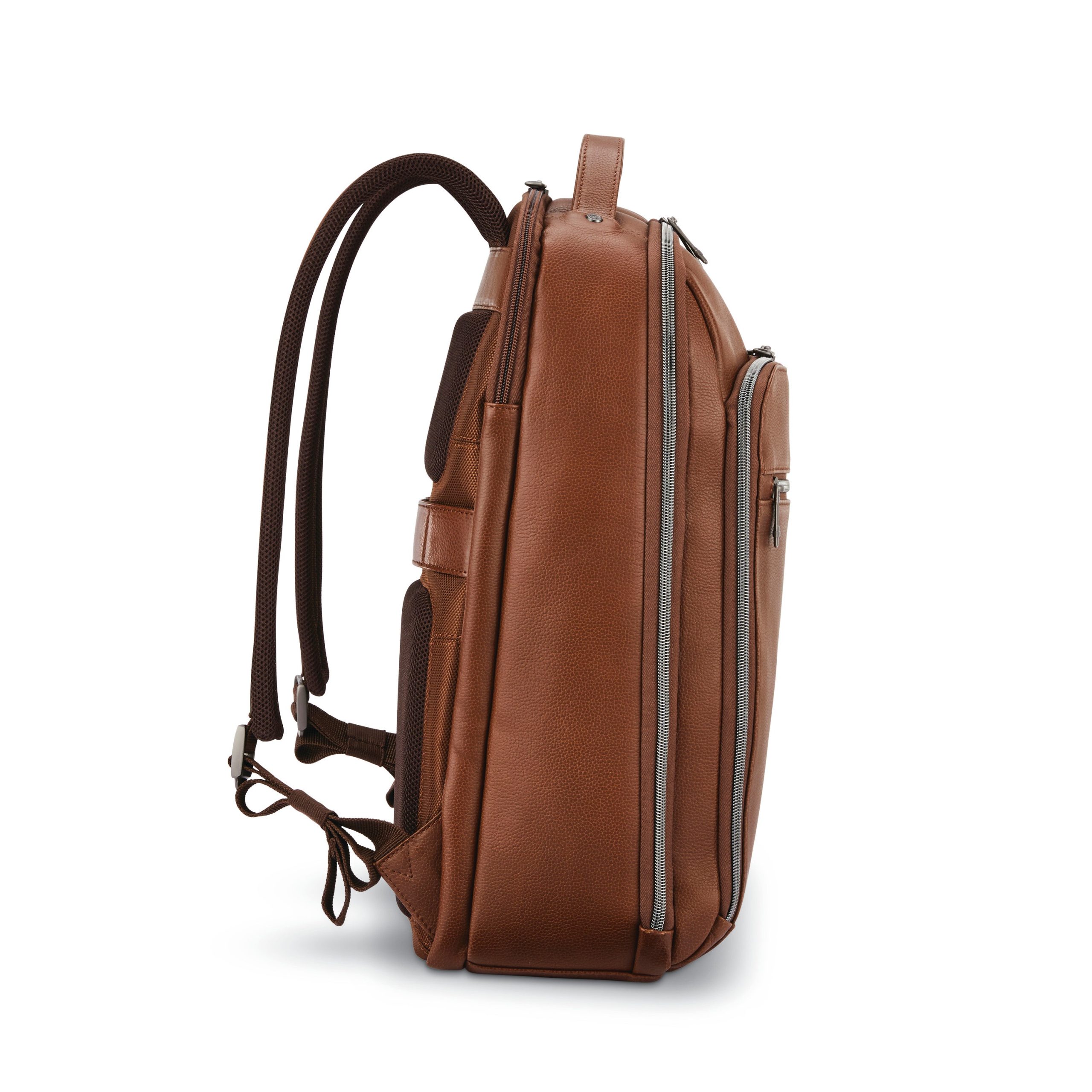 Classic Leather Backpack Cognac - Image 4