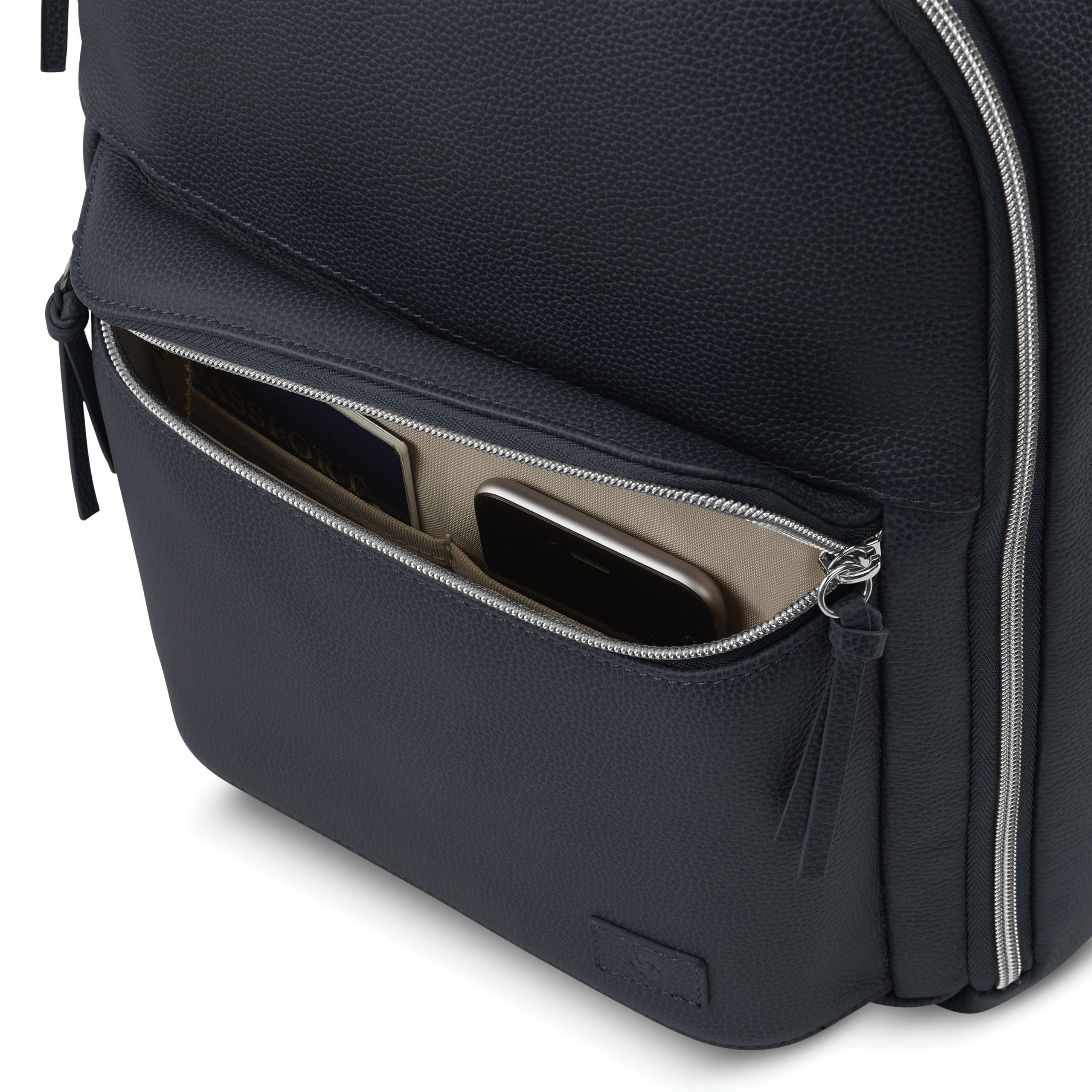 Women's Everyday Leather Backpack Navy - Image 4