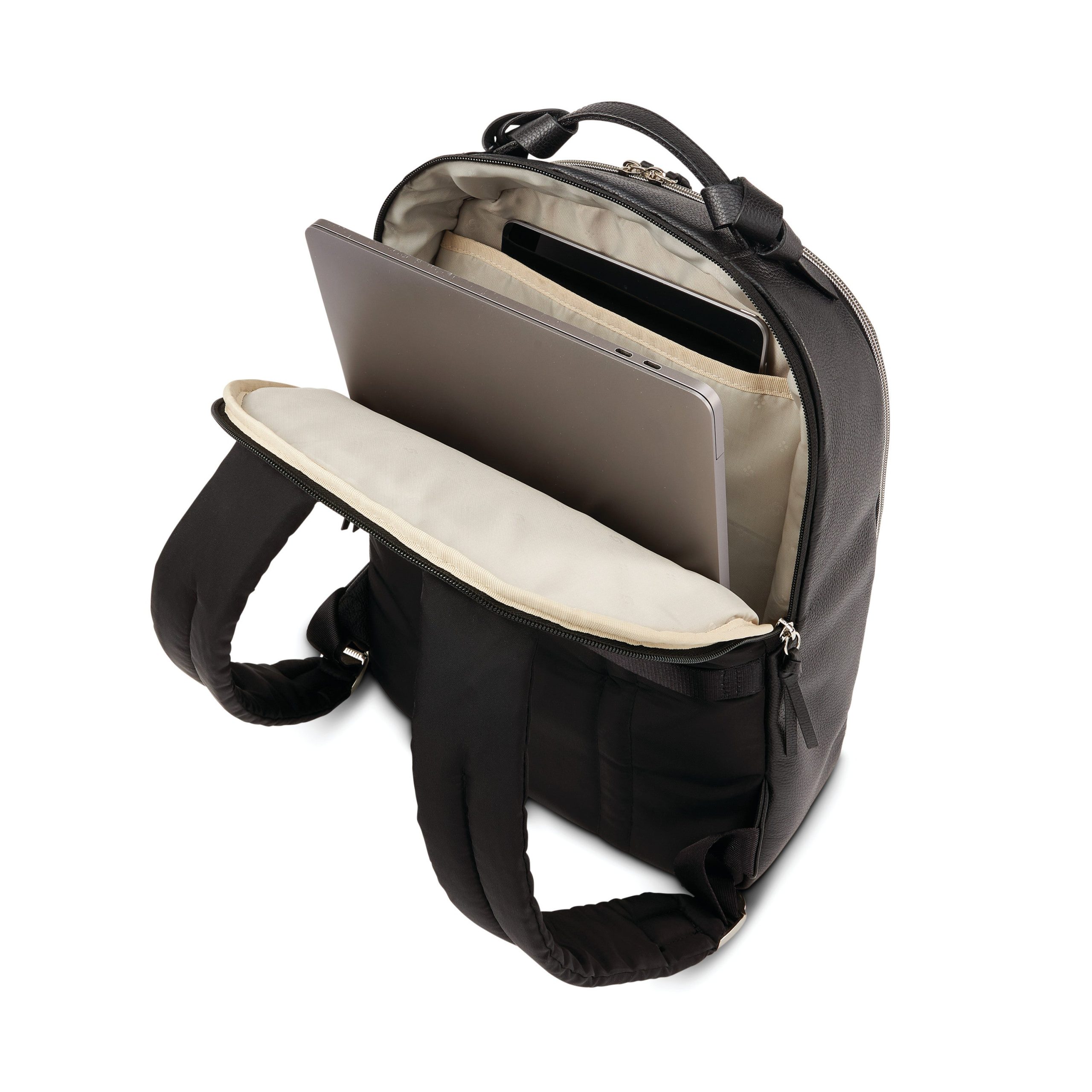 Women's Everyday Leather Backpack Black - Image 3