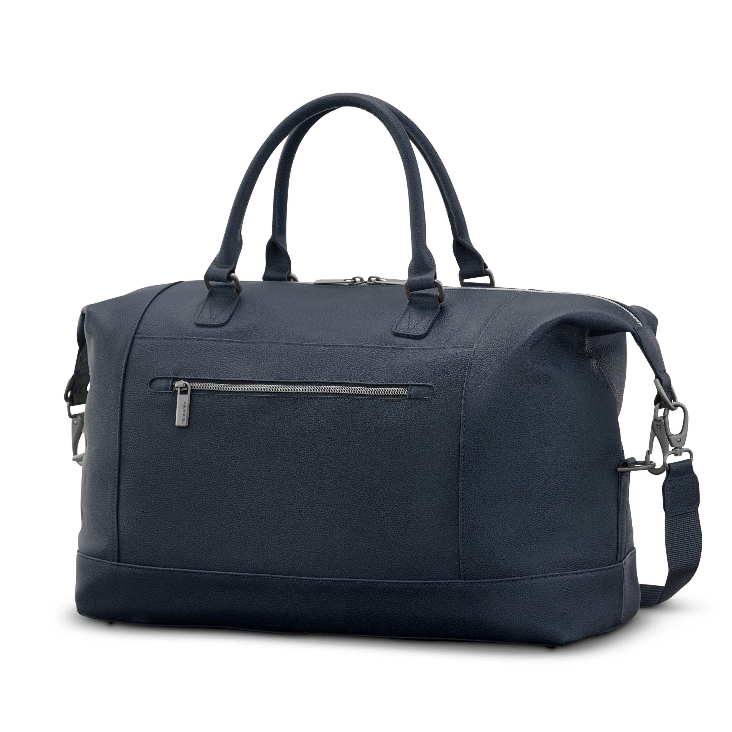 Classic Leather Weekender Navy - Image 8