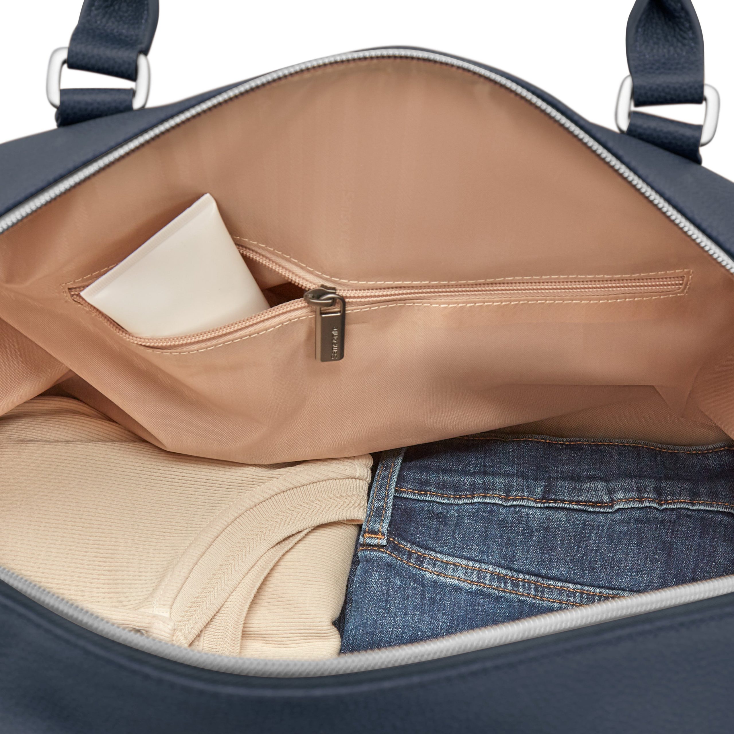 Classic Leather Weekender Navy - Image 4