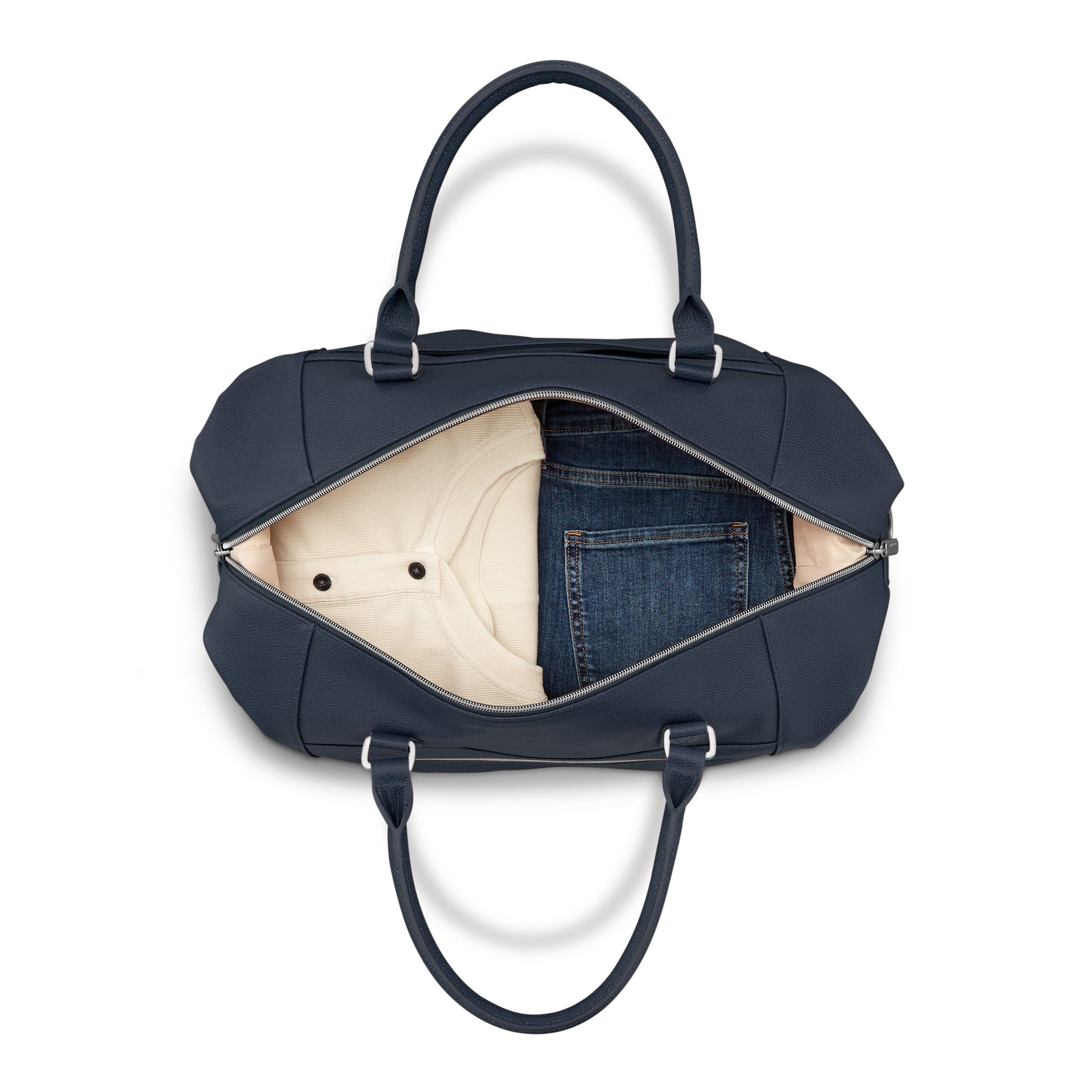 Classic Leather Weekender Navy - Image 2
