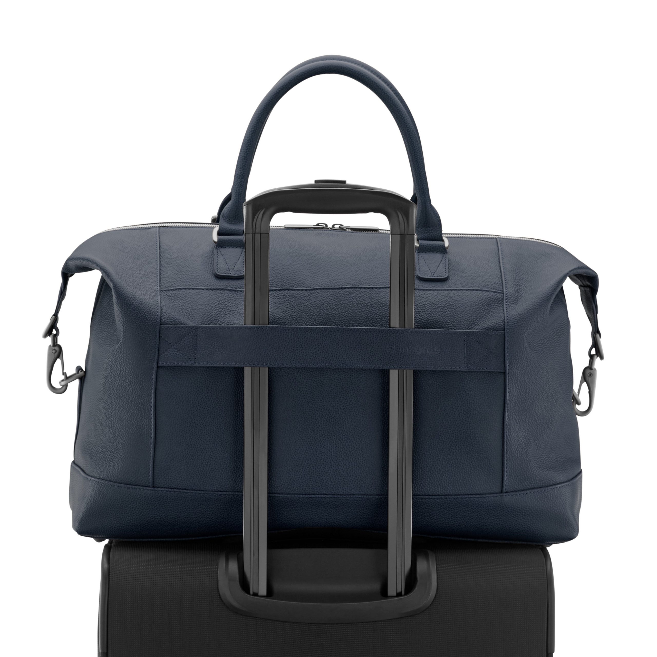 Classic Leather Weekender Navy - Image 6