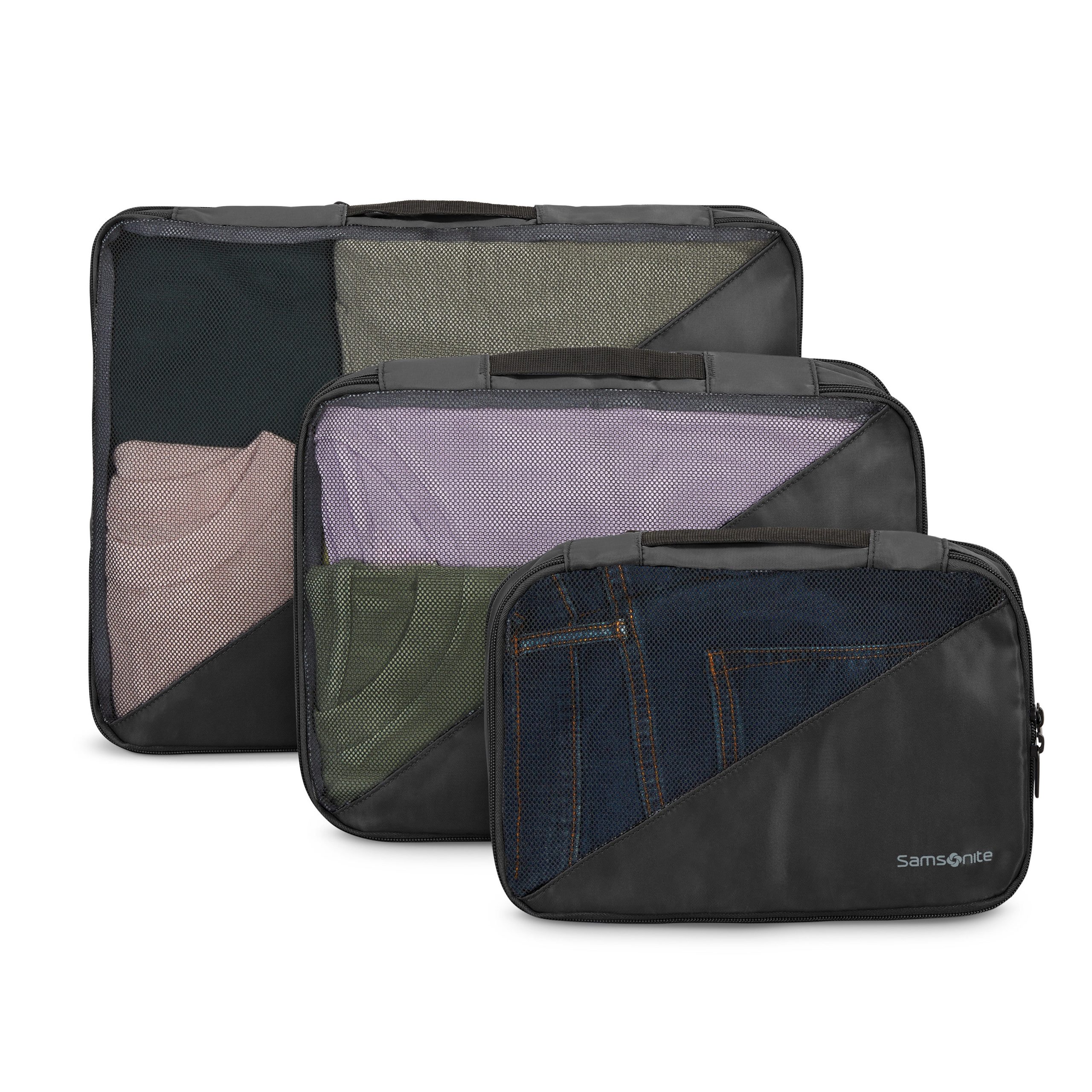 3 Piece Compression Packing Cubes Black