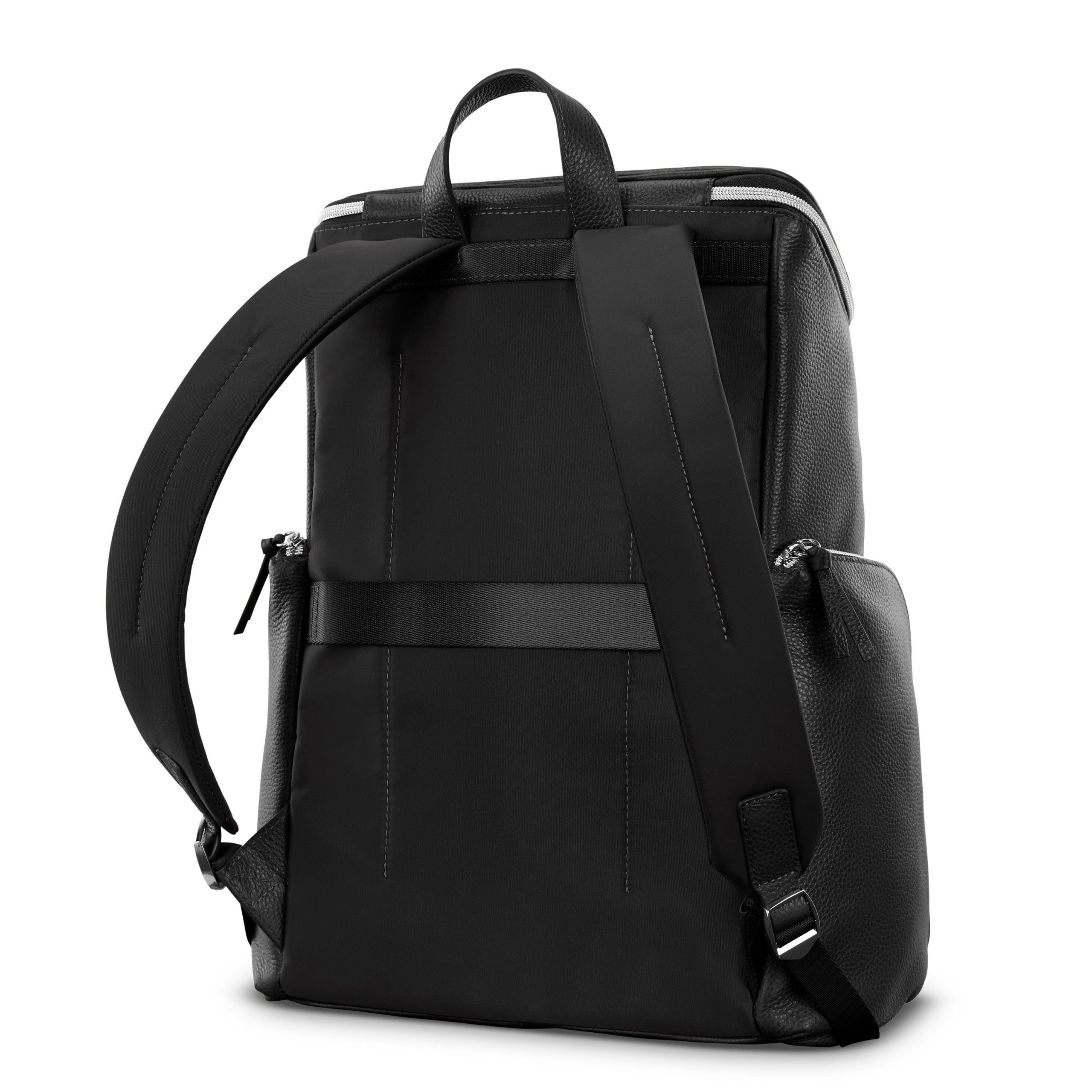 Mobile Solution 2 Leather Deluxe Backpack Black - Image 6
