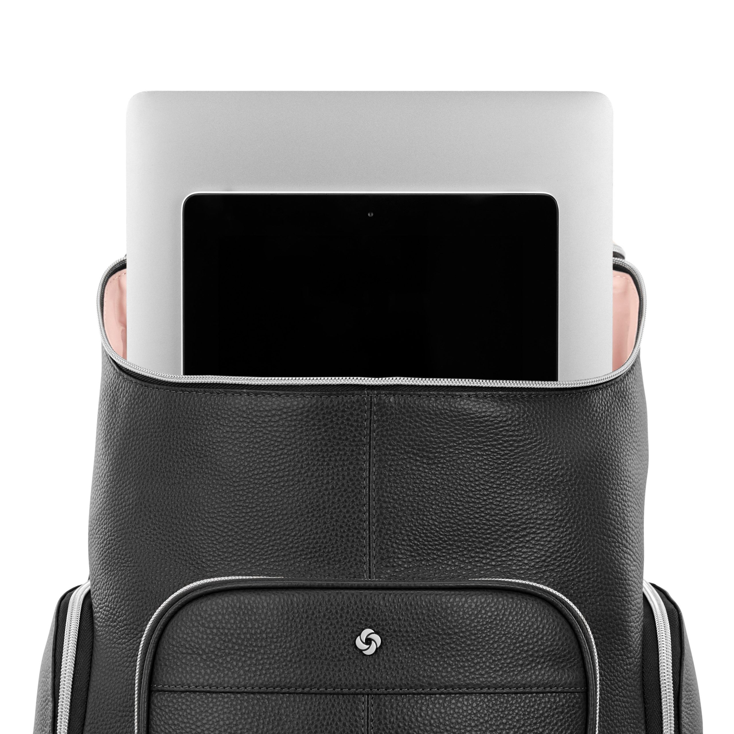 Mobile Solution 2 Leather Deluxe Backpack Black - Image 3
