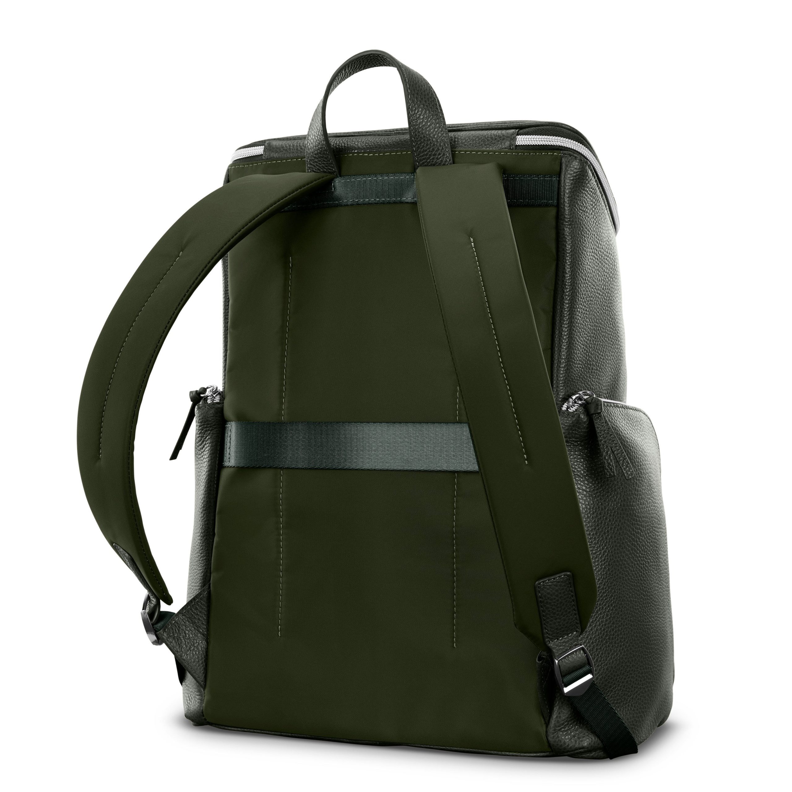 Mobile Solution 2 Leather Deluxe Backpack Olive - Image 6