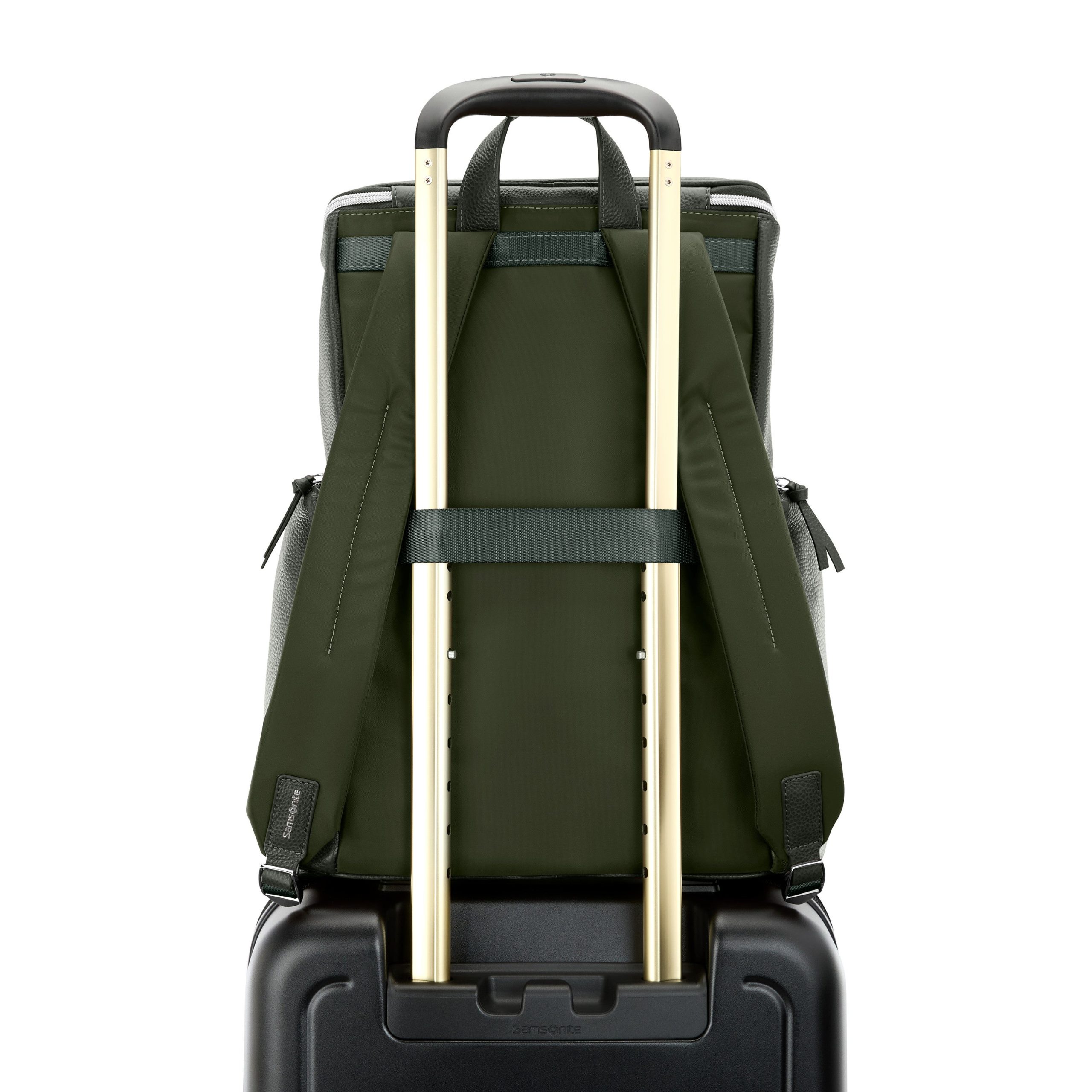 Mobile Solution 2 Leather Deluxe Backpack Olive - Image 7