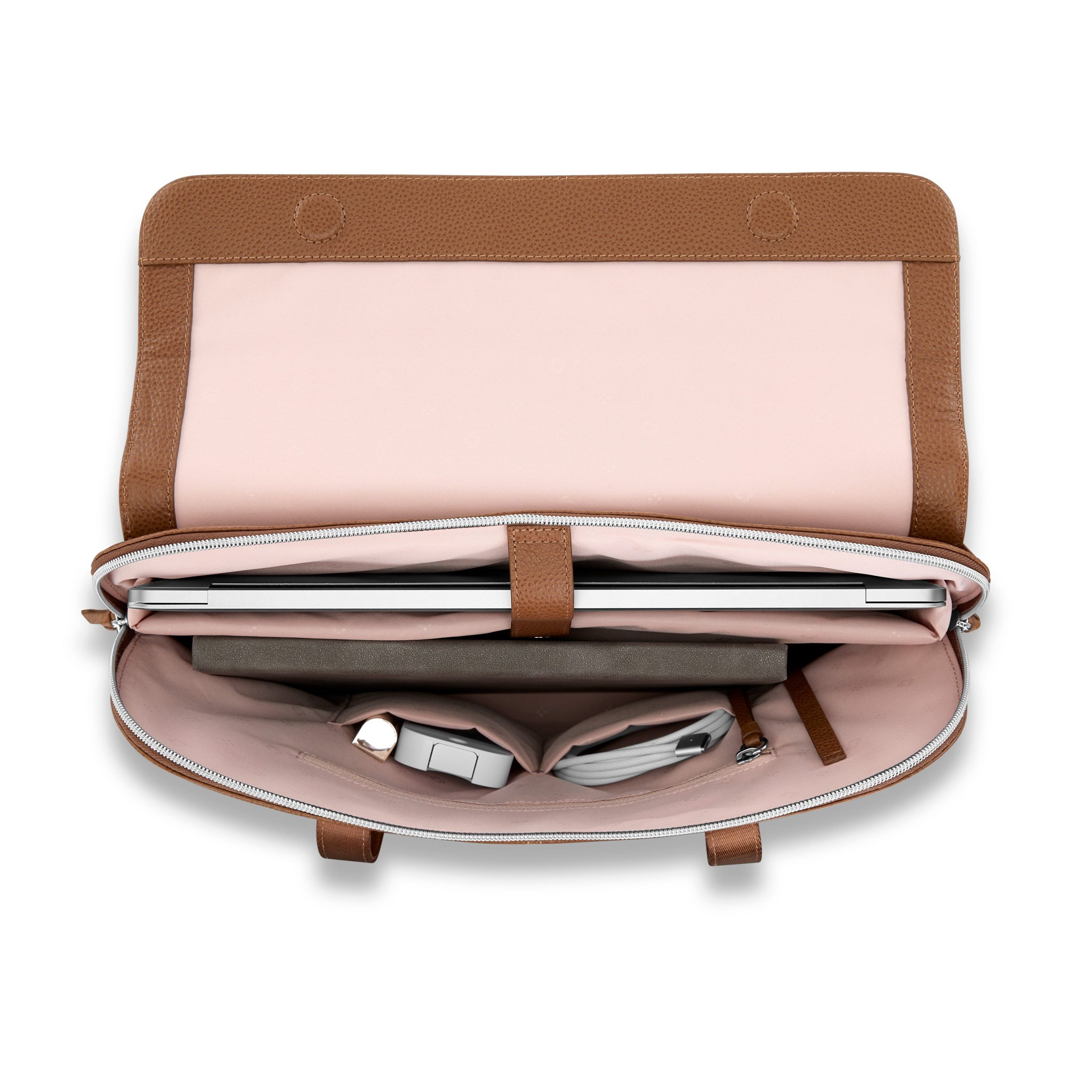 Mobile Solution 2 Leather Convertible Brief Cognac - Image 2