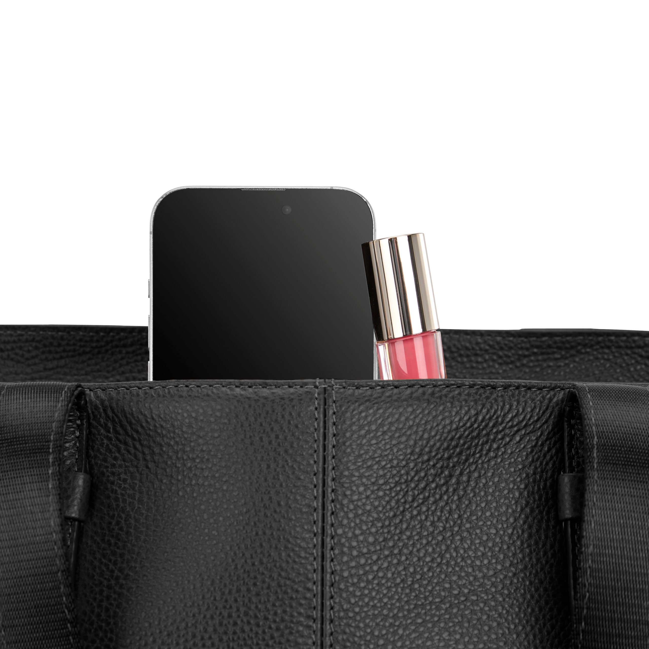 Mobile Solution 2 Leather Tote Black - Image 4