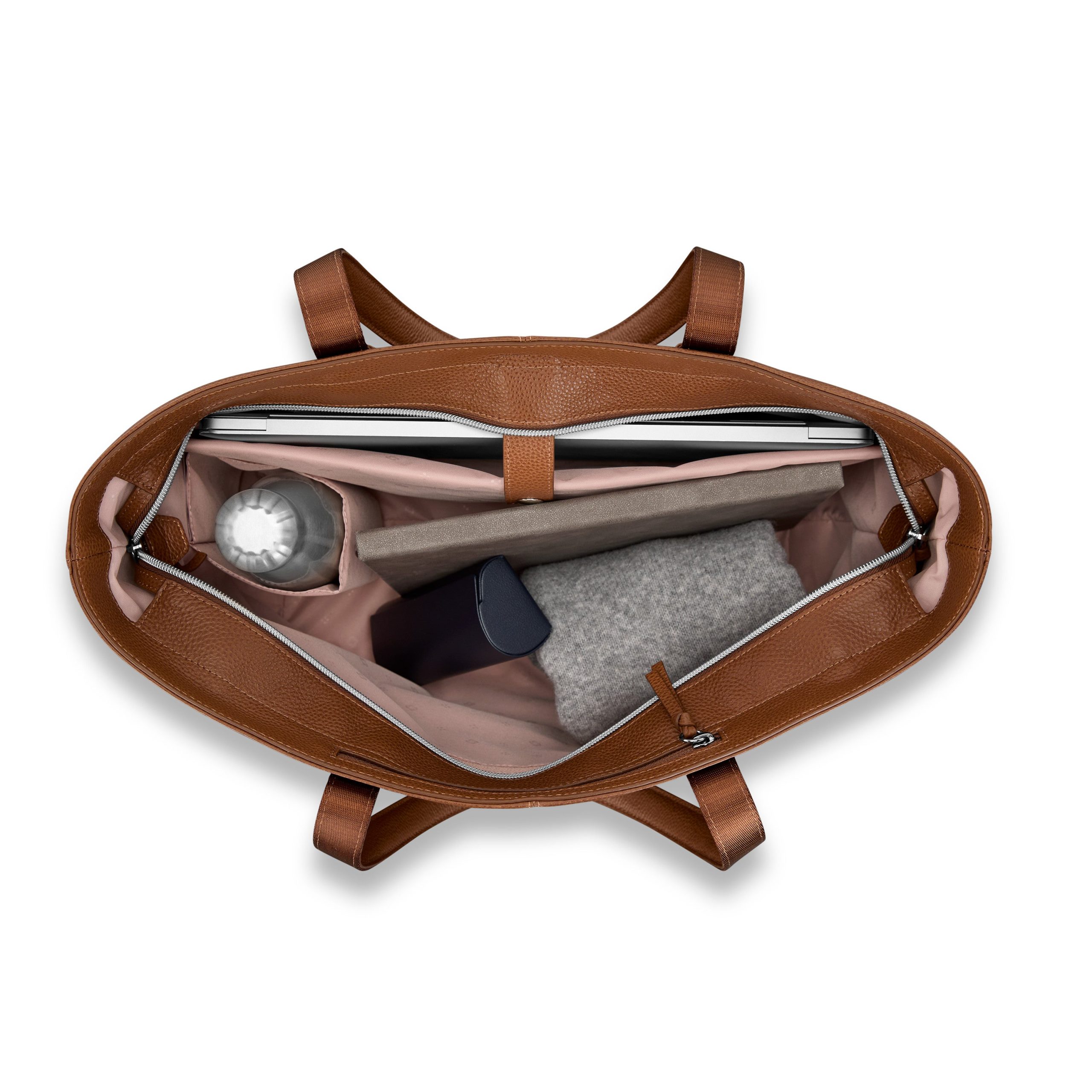 Mobile Solution 2 Leather Tote Cognac - Image 2