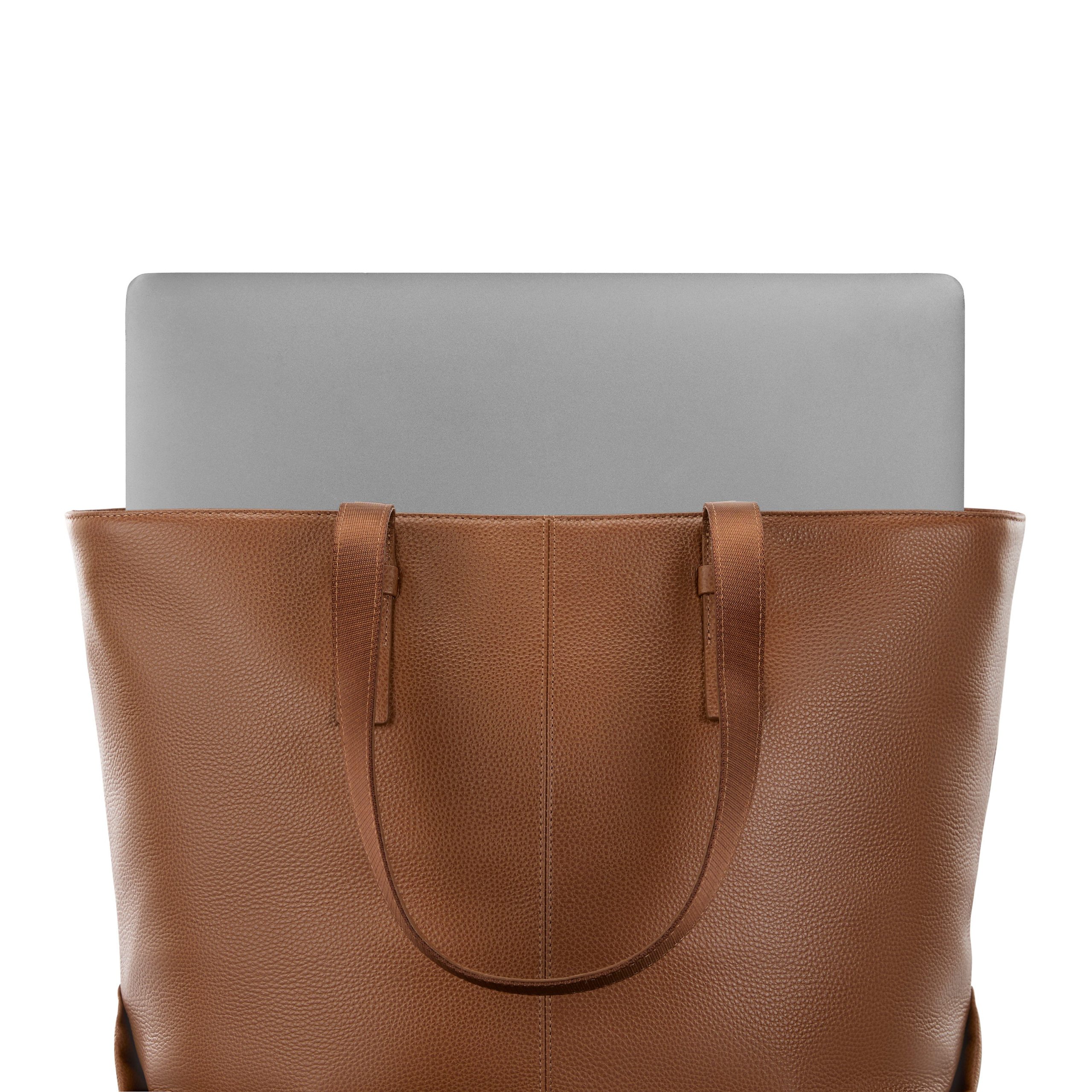 Mobile Solution 2 Leather Tote Cognac - Image 3