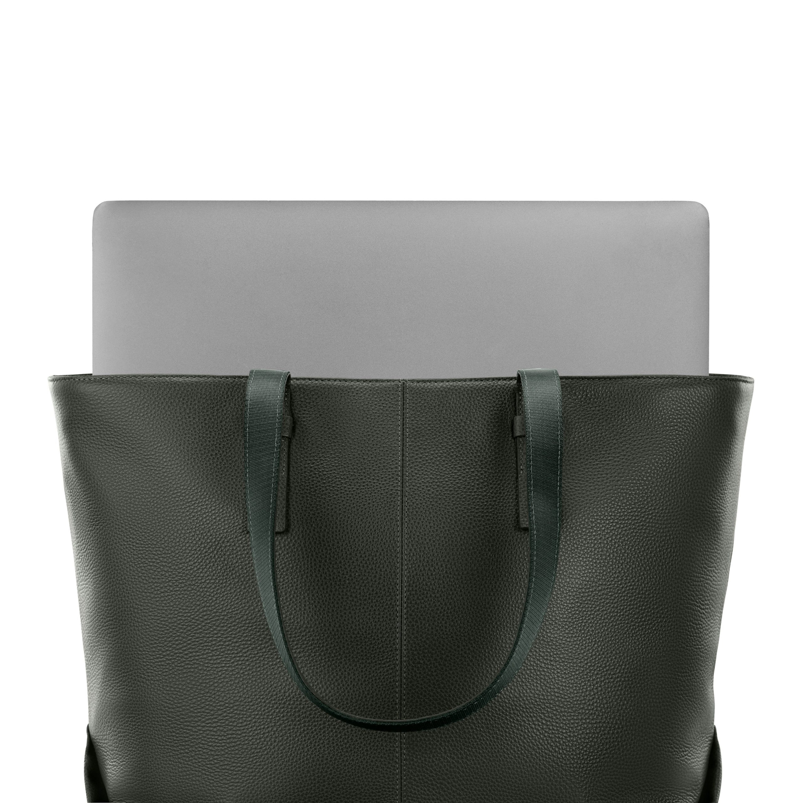 Mobile Solution 2 Leather Tote Olive - Image 3