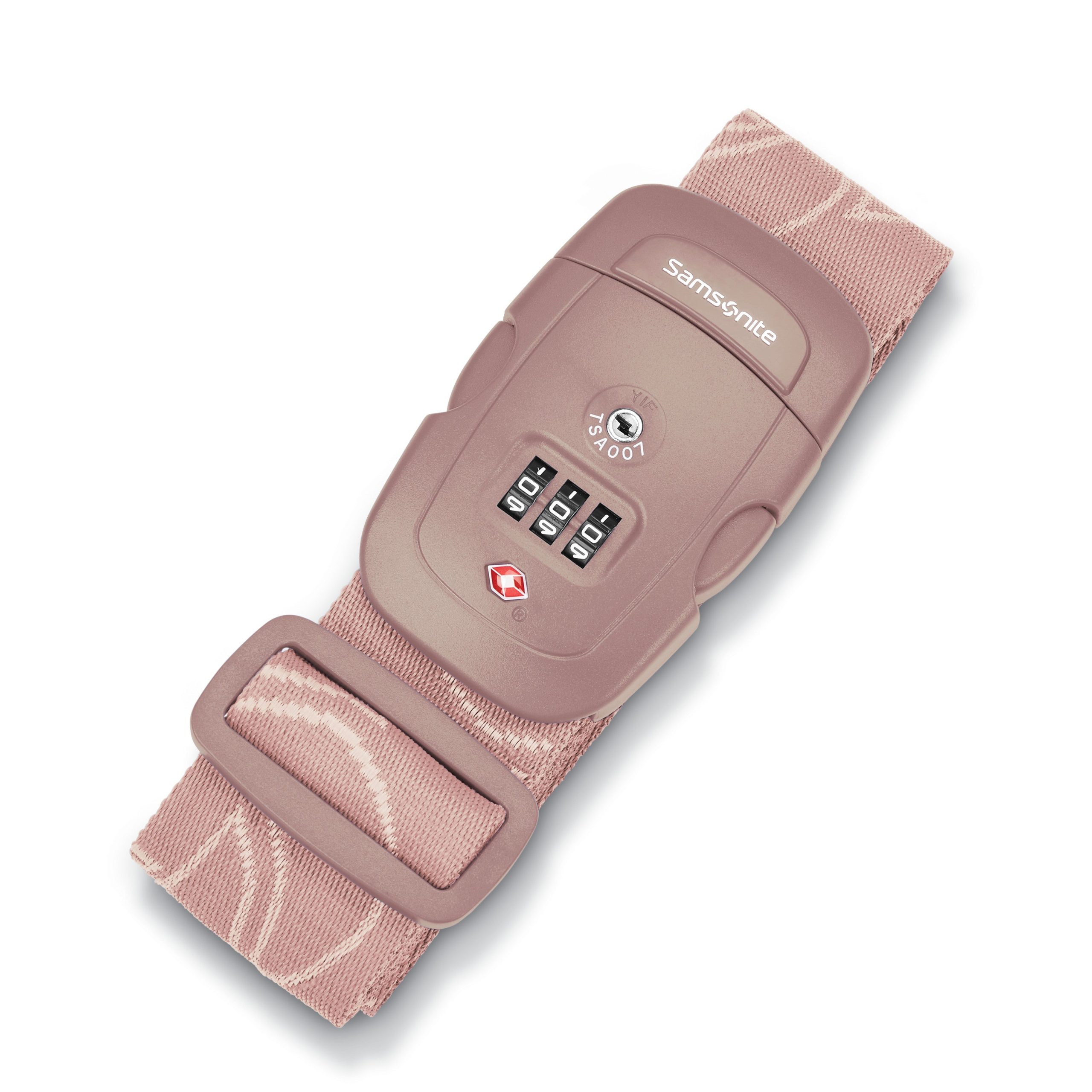 3 Dial Travel Sentry Combination Luggage Strap Dusty Rose