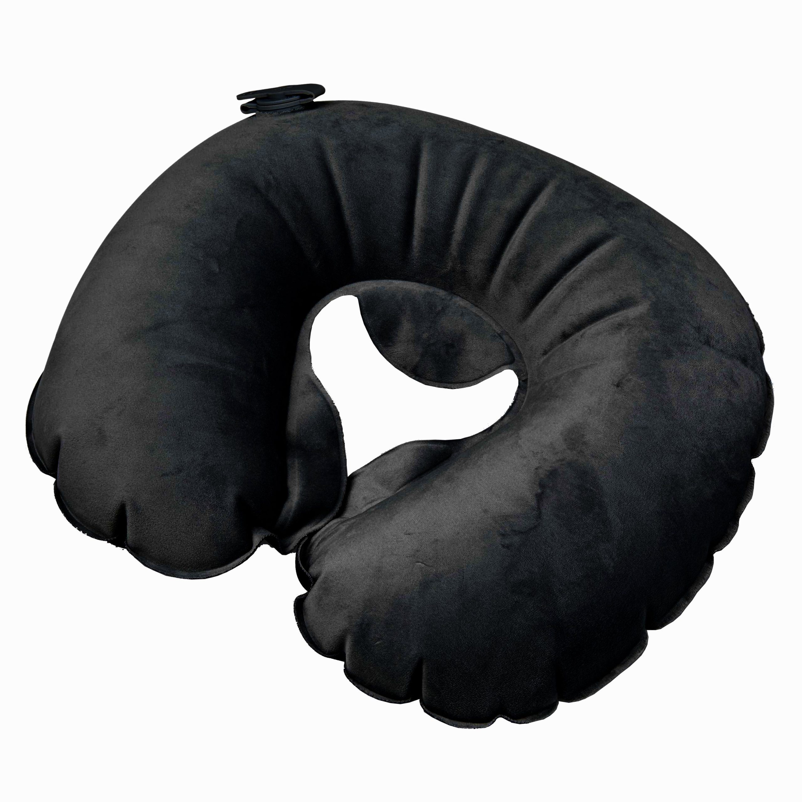 Inflatable Pillow with Pouch Black